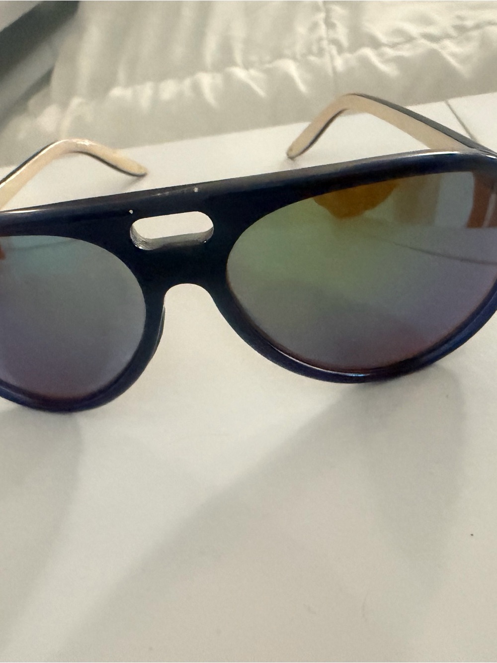 Women’s Black Aviator-Style Costa Sunglasses with Mirrored Lenses